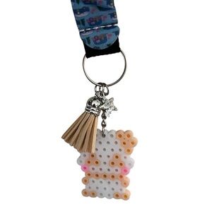 Cute Beaded Panda Keychain with Tassel